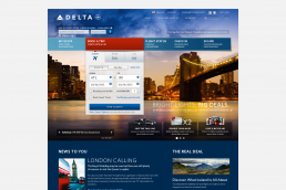 Delta.com Home page
